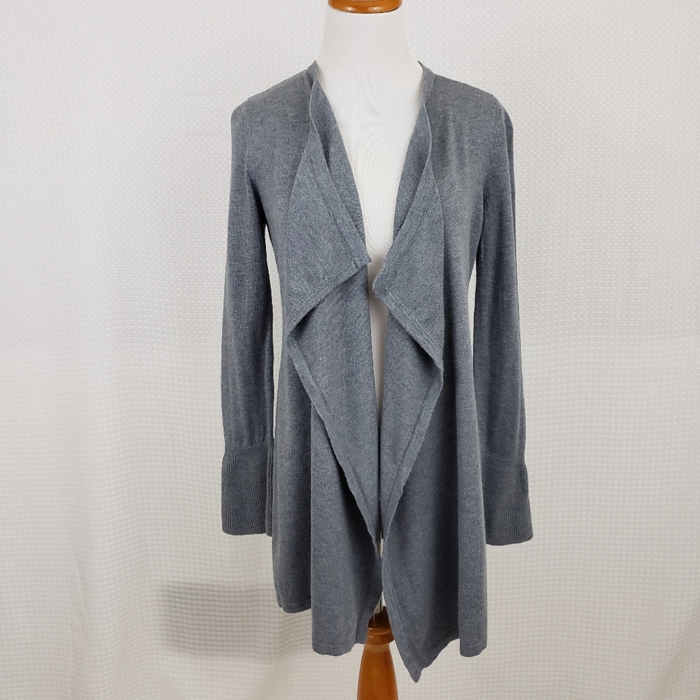 White House Black Market Cardigan Sweater Gray Cashmere size XS Career Wear
